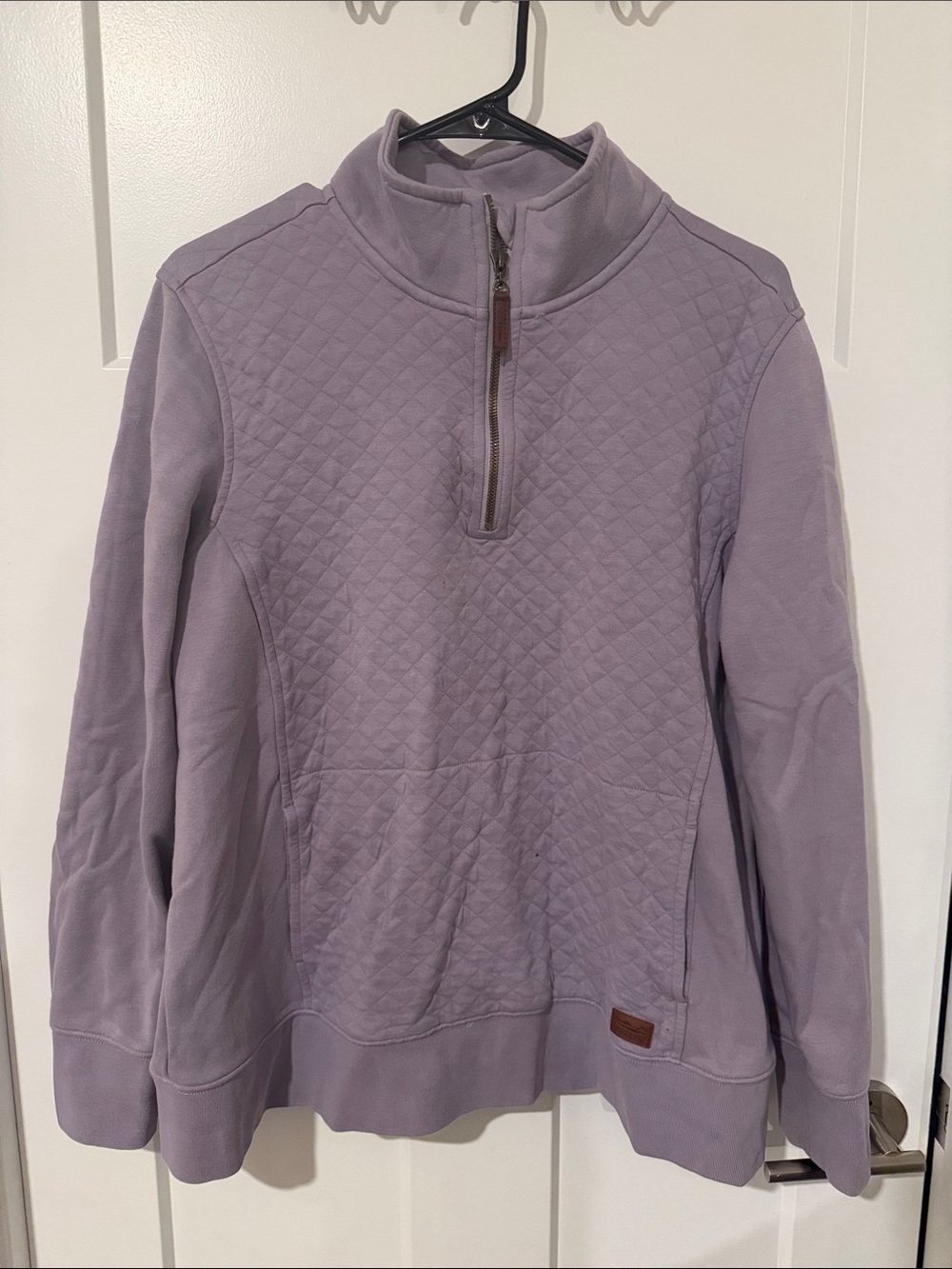 Quilted Half-Zip Pullover in Lavender